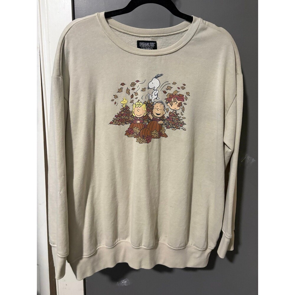 Torrid size 0 beige peanuts snoopy fall thanksgiving pullover sweatshirt